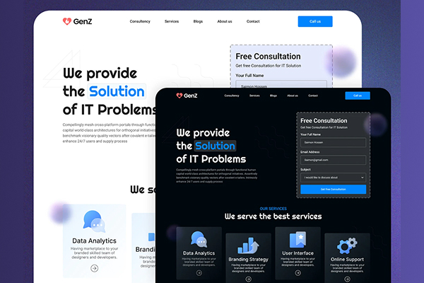 IT Consultancy and Services Website Design