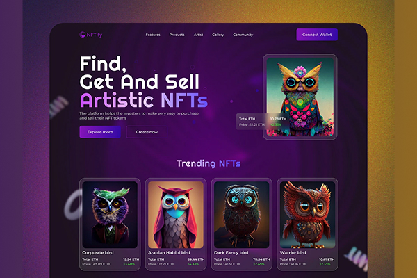 NFT Selling Landing Page Design